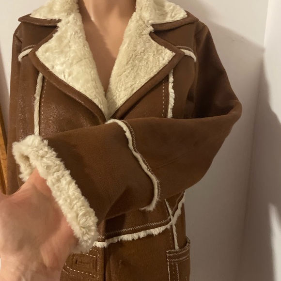 🌹21”PTP lightweight faux sheep leather longline penny lane - Picture 2 of 14